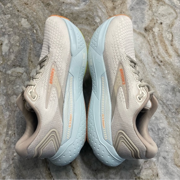 BROOKS Glycerin GTS 21 Running Shoes Coconut Aqua Autumn Sunset Size 10 Medium - Picture 7 of 14